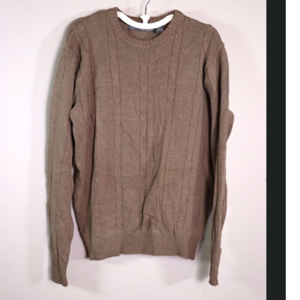 Oscar De La Renta Vintage Cable Knit Sweater Cream Large Cotton Blend